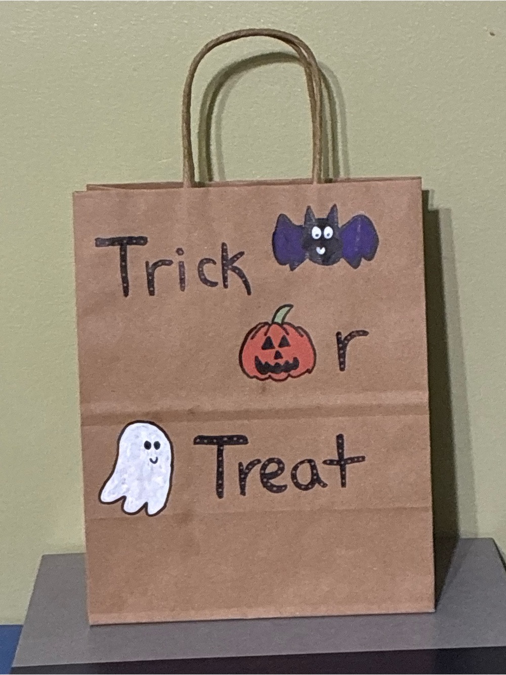 Painted Halloween Trick or Treat Bag